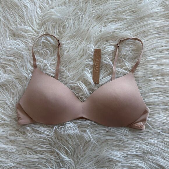 Skims Wireless Form Push Up Plunge Bra Clay Size 36A - Picture 1 of 8